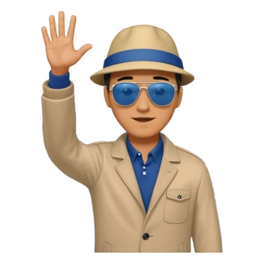 Hyundai ionic is driving. Man waving behind to get attention sticker