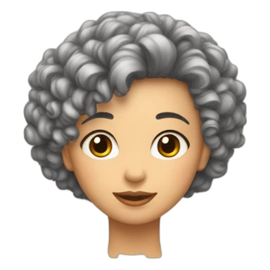 Fille cheveux court bouclé sticker