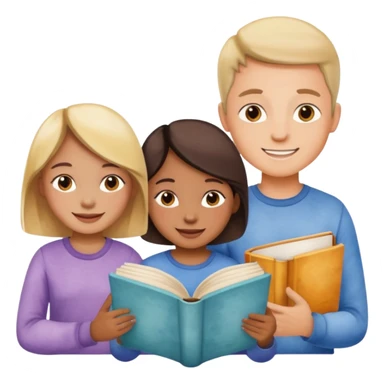 watercolor books and children  sticker