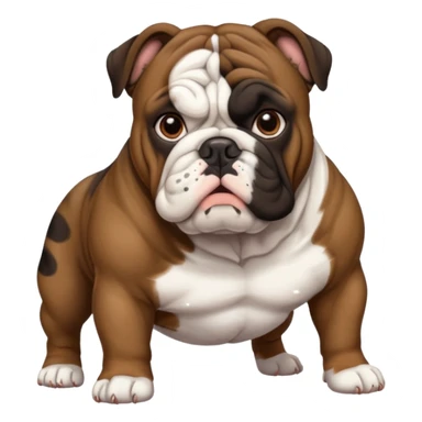 bulldog ingles atigrado cafe oscuro casi negro con blanco sticker