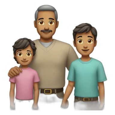 Padre y dos hijos sticker