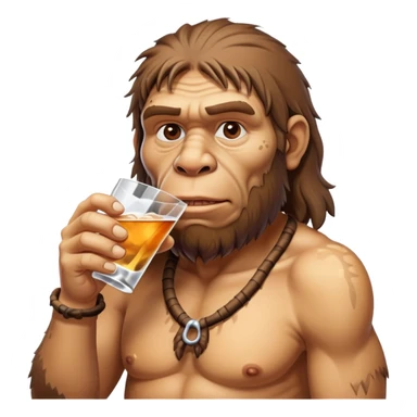 Neanderthal male drinking vodka sticker