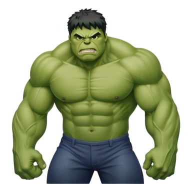 hulk superhero green muscular sticker