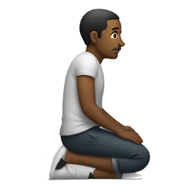 Man from side with hands on knees and back arched sticker