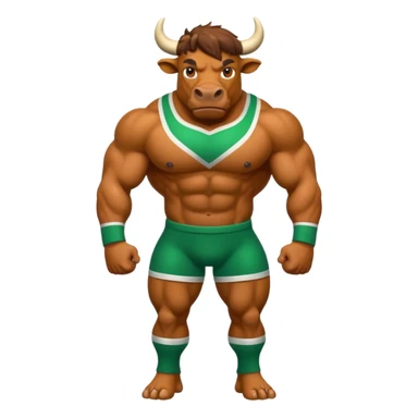 Green bull with playable jumper sticker