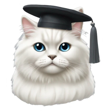 White Himalayan cat wearing a kippa sticker