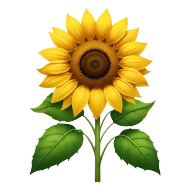 Cinematic Realistic Sunflower Emoji, Tall and bright, with a large, golden-yellow blossom facing the sun, its broad, textured petals surrounding a dark center. The sturdy green stalks and leaves frame the vibrant flower, while a gentle breeze causes the petals to sway. Soft glowing outline, capturing the essence of sunshine and warmth in a cheerful, towering sunflower! sticker