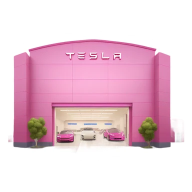 pink tesla factory, front view sticker