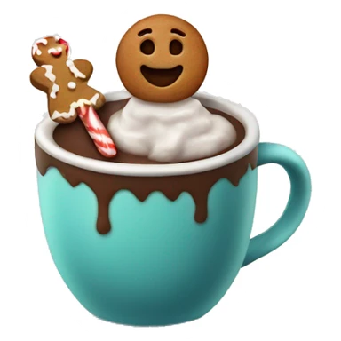 hot cocoa with little gingerbread man in the cup sticker