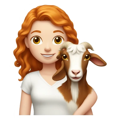 Ginger girl with a goat sticker