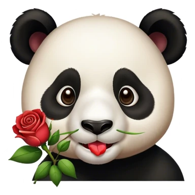 Pand hold rose in mouth sticker