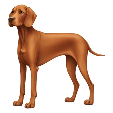 Aging Vizsla dog. Standing. Long ears. Long legs sticker