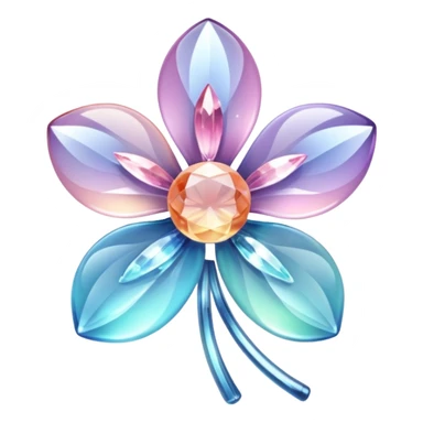 Sparkly glossy Pastel  glass crystal flower  sticker