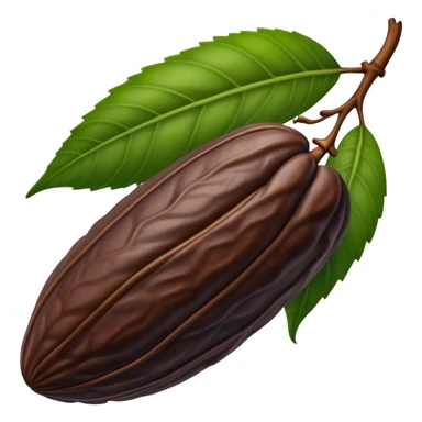 single tonka bean with a green leaf sticker