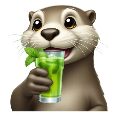 otter drinking mojito  sticker