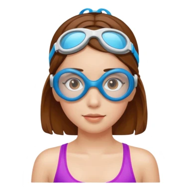 Girl with swim goggle sticker
