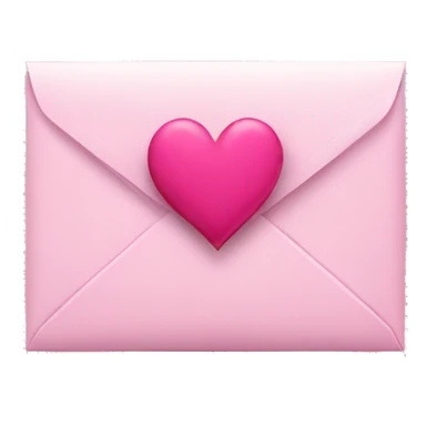 Pink envelope with dark pink heart with white ribbon  sticker