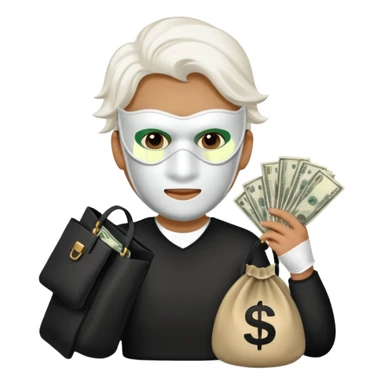 Ladron con una bolsa de dinero al lado suyo sticker