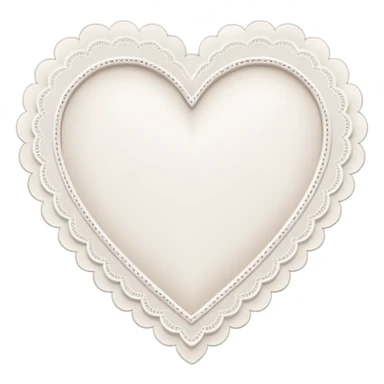 white heart with a lace border sticker