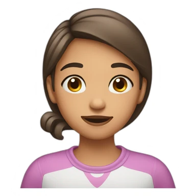 a girl where she put her both left and right hand under her chin sticker