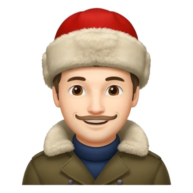 russian man with ushanka sticker