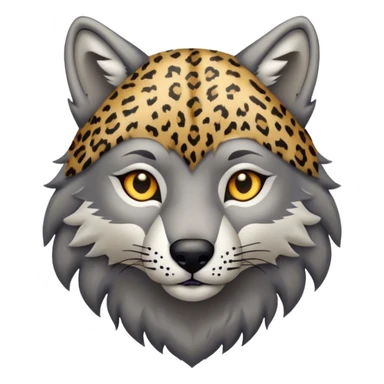 wolf wearing a leapord print shirt sticker