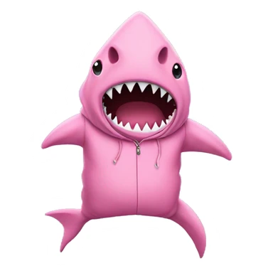 shark wearing a pink hoodie sticker