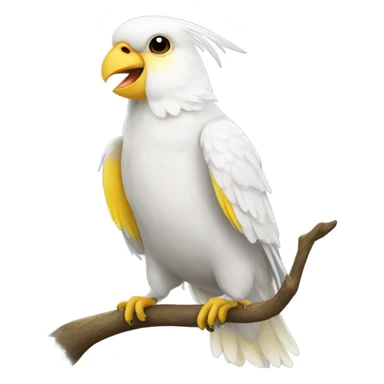 white  cockatiel sing sticker