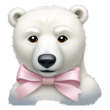 Polar Bear with a light pink bow sticker