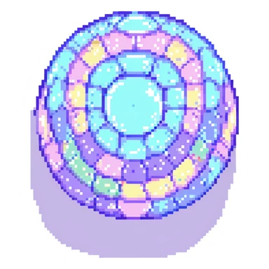 pixel art soap bubble, retro style, pixelated, colorful sticker