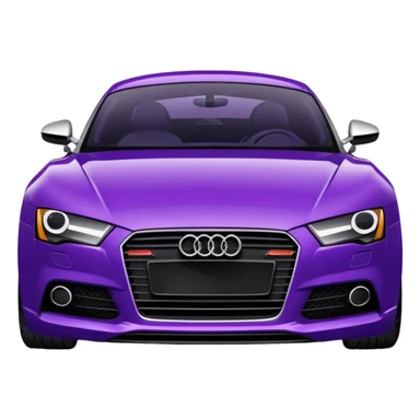 dark purple Audi sports car with headlights on sticker