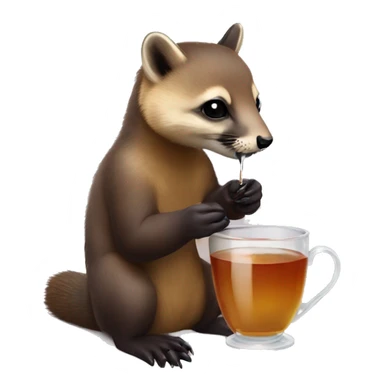 Tatarka marten drinks tea sticker
