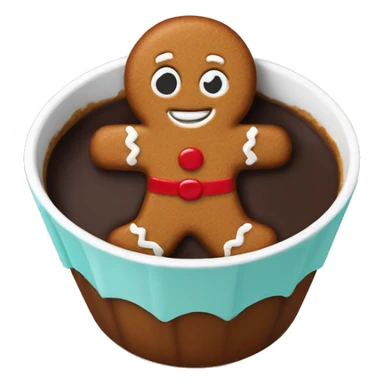 gingerbread man in a chocolate cup sticker