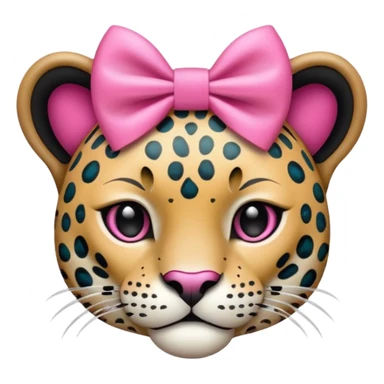 Onça pintada com laço rosa sticker