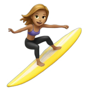 a woman surfing sticker