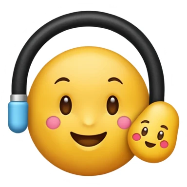 maak en emoji die moe is door het sporten het heeft een tennis band op zijn hoofd en hij is super moe  sticker