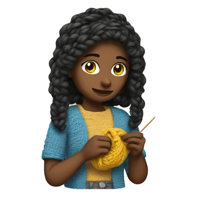 Girl crocheting sticker