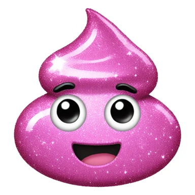 Pink sparkling glitter poop emoji sticker
