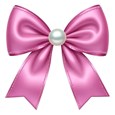 Pink bow with pearl sticker