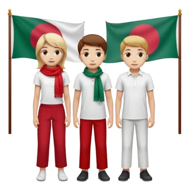 ১৬ডিসেম্বর উপলক্ষে শুভেচ্ছা । A banner is standing with a boy on one side and a girl on the other. sticker