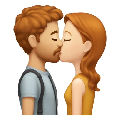 Brown hair girl kissing ginger guy sticker