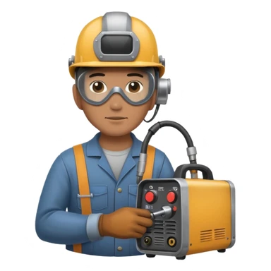 welder man with machine sticker