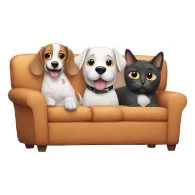 2 dogs and 1 cat watching TV sticker