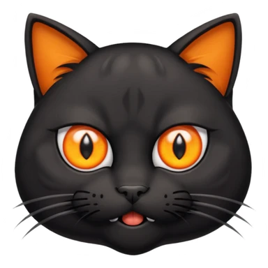 A black three-eyed cat with an eye in its forehead with an angry expression sticker