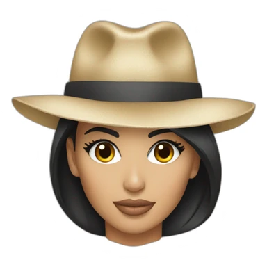 kim kardashian with hat  sticker