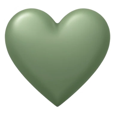 sage green heart with transparent bg without highlights sticker