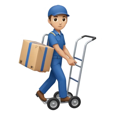 Foot courier with hand truck,Delivery Crew sticker