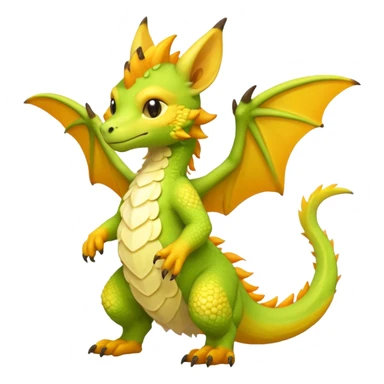 Orange-Banana-Pear-themed "Dutch Angel Dragon"-"Vernid"-"Trico"-furry-Fakémon-hybrid-creature (full body) sticker