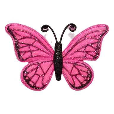 Butterfly hair clip pink sticker