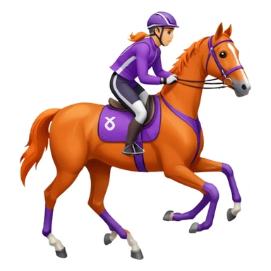 ok créée moi une emoticone simple pour une athletes d'endurance ( horse ) et un pour un endurance Horse - couleur dans ces tons violet et orange et blanc sticker